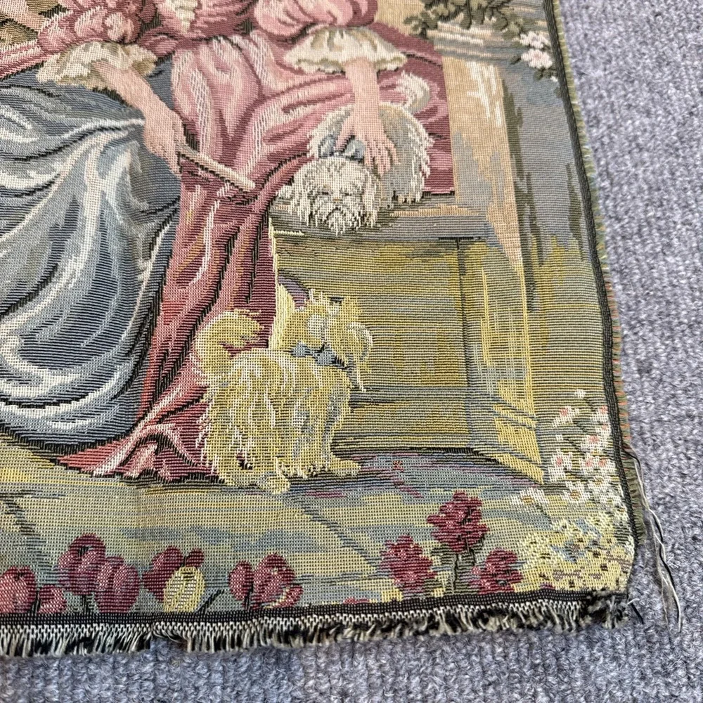Tapestry‎ Romantic Wall Hanging Dame Lago Medieval Floral Garden Projects 19x19